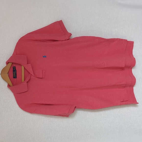 Ralph Lauren Men's Short Sleeve Polo Shirt Pink/Coral Size Medium 100% Cotton - Picture 1 of 10